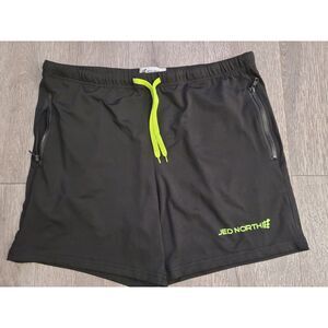 Jed North Men's Athletic Workout Shorts Black Size XL Zipper Pockets Gym